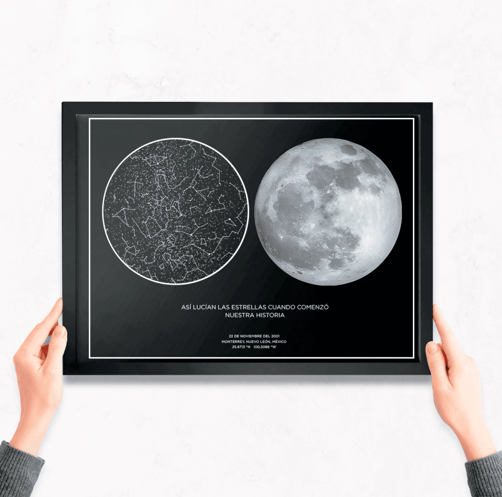 Mapa Estelar Constelaciones + Luna – Stellar Love